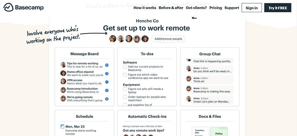 remote working tools - Basecamp